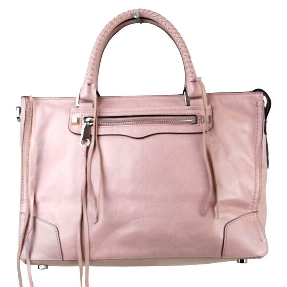 LARGE Rebecca Minkoff PINK GENUINE LEATHER TOTE HOBO SATCHEL HANDBAG PURSE - Picture 1 of 13